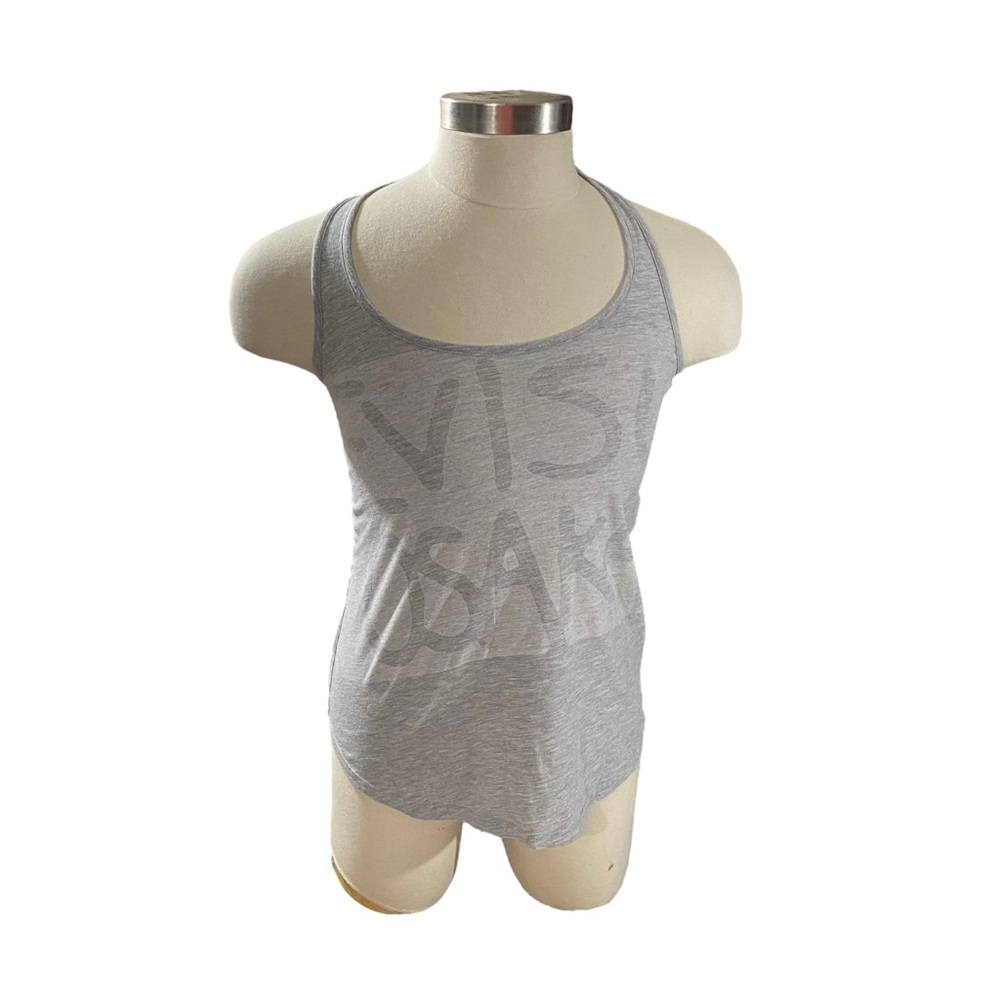 Evisu Men Heather Grey Evisu Osaka Print Racerback Tank T-Shirt Sz S Patch Japan